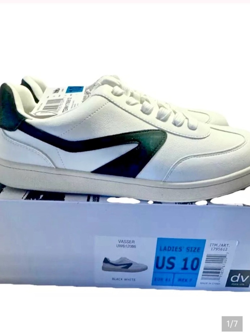 Dolce Vita Womens Sneakers Sz 10 Black & White Vasser Comfort Walking Shoes New - Picture 3 of 11